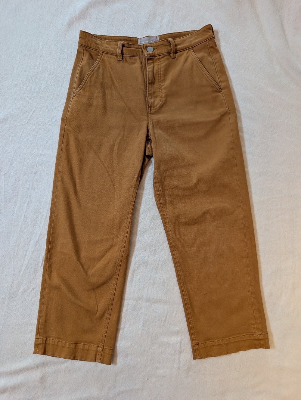 Everlane Cropped Straight Short Jeans in Rich Brown - Picture 3 of 5